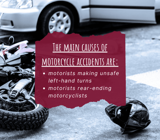 main causes of motorcycle accidents infographic